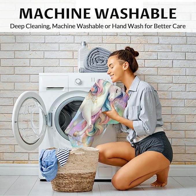 Unicorn Blanket for Girls, 50 x 60 Inches Throw Size Teens Blanket - Soft Fuzzy Plush Throw Gifts - Aesthetic Colorful Unicorn Gift for Bed Chair