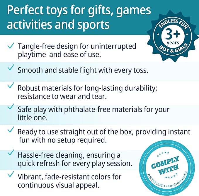 Parachute Toys for Kids, Flying Outdoor Toys for 3 4 5 6 7 8 9 10 11 12 Year Old, Halloween Birthday Christmas Stocking Stuffer, Coolest Gifts for Toddler Children Teen Boy Girl Men, Larger 3 Pcs