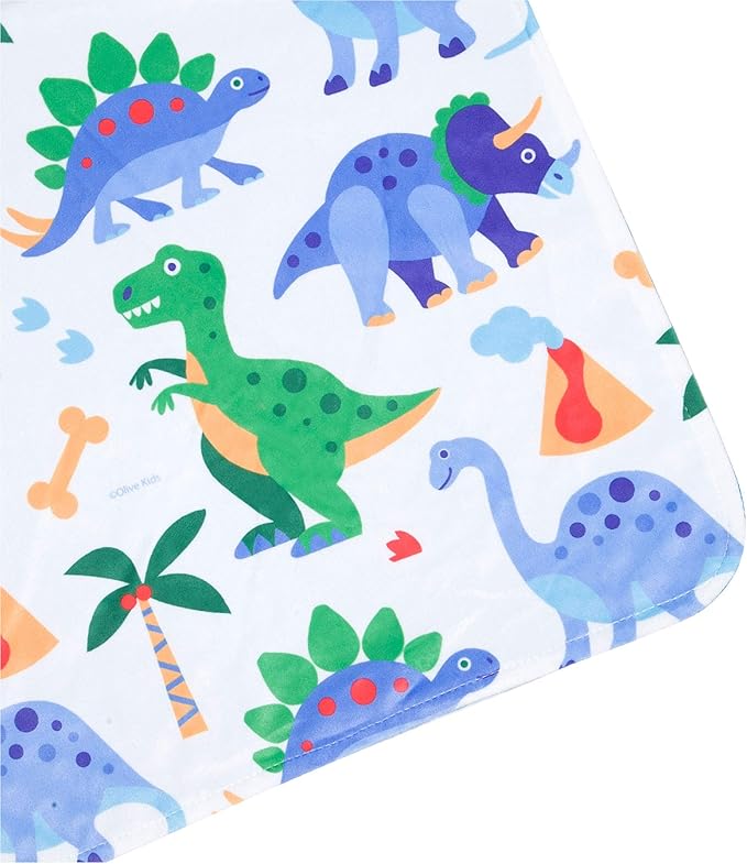 Wildkin Plush Baby Blanket – Soft & Cozy Comfort, Ideal for Toddlers, Travel & Daycare - Dinosaur Land