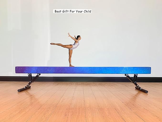 Adjustable Balance Beam 8 ft Gymnastic Beam Adjustable Height for Kids and Teenage of All Gymnastic Levels, Gymnastic Training Beam Gymnastic Equipment for Athlete Home and Gym Club Use