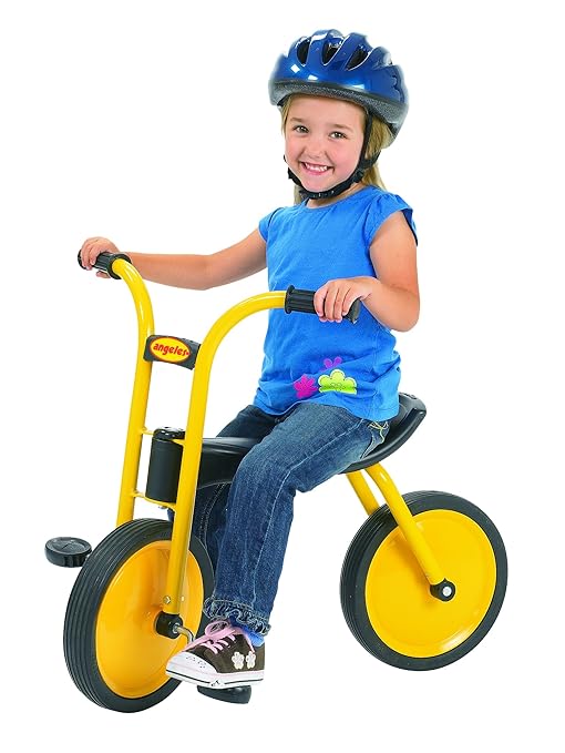 MYRIDER Toddler Trike, Kids Tricycle for Preschool, Daycare, Playground Kids Tricycles, Rubber Tires, Yellow/Black, 12" Bike