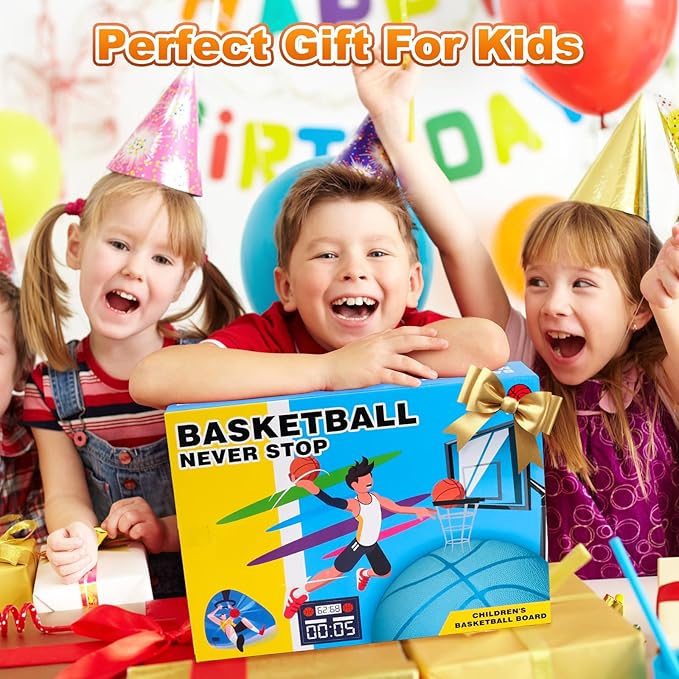 Indoor Basketball Hoop, Mini Basketball Hoop with LED Lights, Timer and Scoreboard, Indoor Basketball Hoop for Kids 3-12, for Boys and Girls