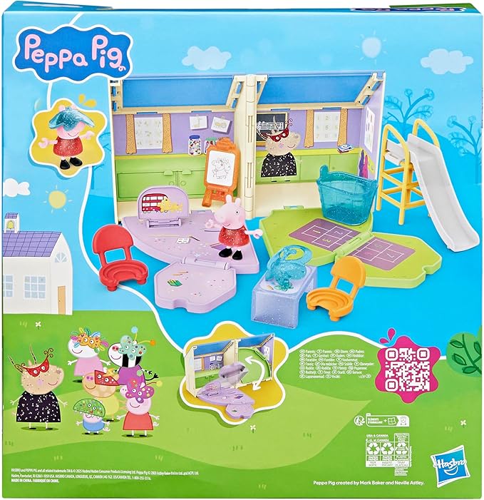 Peppa Pig Peppa's Pop-Open Playgroup Playset with Figure, Preschool Toys for Girls and Boys, Kids, Ages 3+