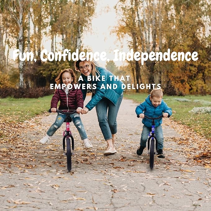 14 Inch Balance Bike for Kids 3-6 Year Old, No Pedals, Air Rubber Tires, Adjustable Height, Pedalless Bicycle for Boys, Girls, Blue