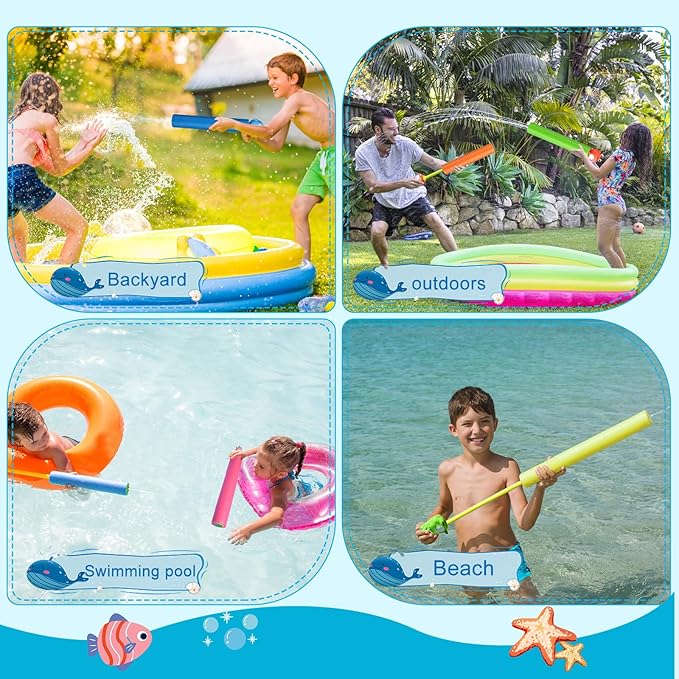 Water Squirters for Kids Water Guns Toys for Toddlers Durable Water Soaker Blaster Toys Water Squirter Shooter for Summer Outdoor Game Pool Beach Party (6 Pcs)