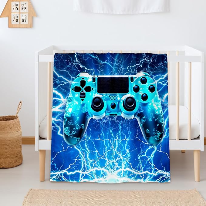 Boys Blanket Gaming Throw Blankets for Toddler Kids Teens Game Lovers, 30x40 Inches Cozy Soft Cool Gamer Throw for Sofa Couch Bed Home Decor
