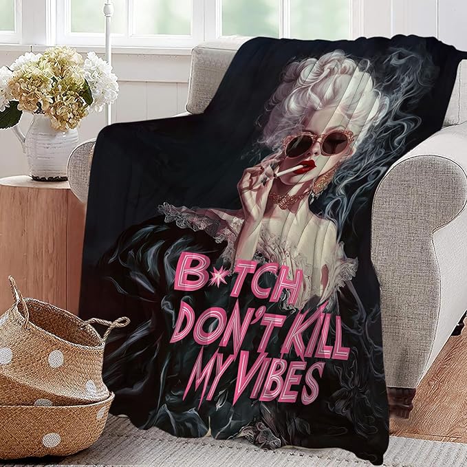 Vintage Woman Blanket Fashion Women Throw Blankets Gifts for Girls Boys Kids Soft Cozy Fleece Plush for Couch Sofa Bed 50"x40"