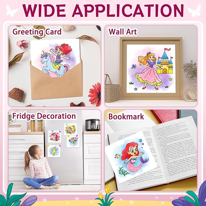 Paint with Water Coloring Books for Toddlers,Unicorn Theme Mess Free Watercolor Painting Papers for Kids Water Color Paint Kit Art Craft Gift for Ages 1-3, 4-8