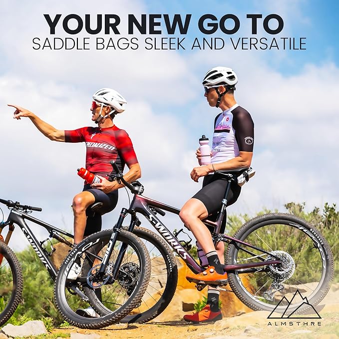 Signature Bike Saddle Bag – Sterling Silver | 0.5L Bike Seat Bag (3" x 5.25" x 2") | Water-Resistant Ripstop, Waterproof Zipper, Internal Pocket | Durable Under Seat Storage