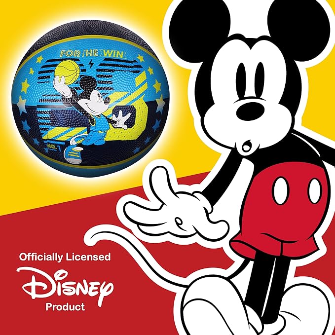 Disney Mickey Mouse Basketball Size 6, Indoor and Outdoor Game Youth Sports Ball for Boys and Girls