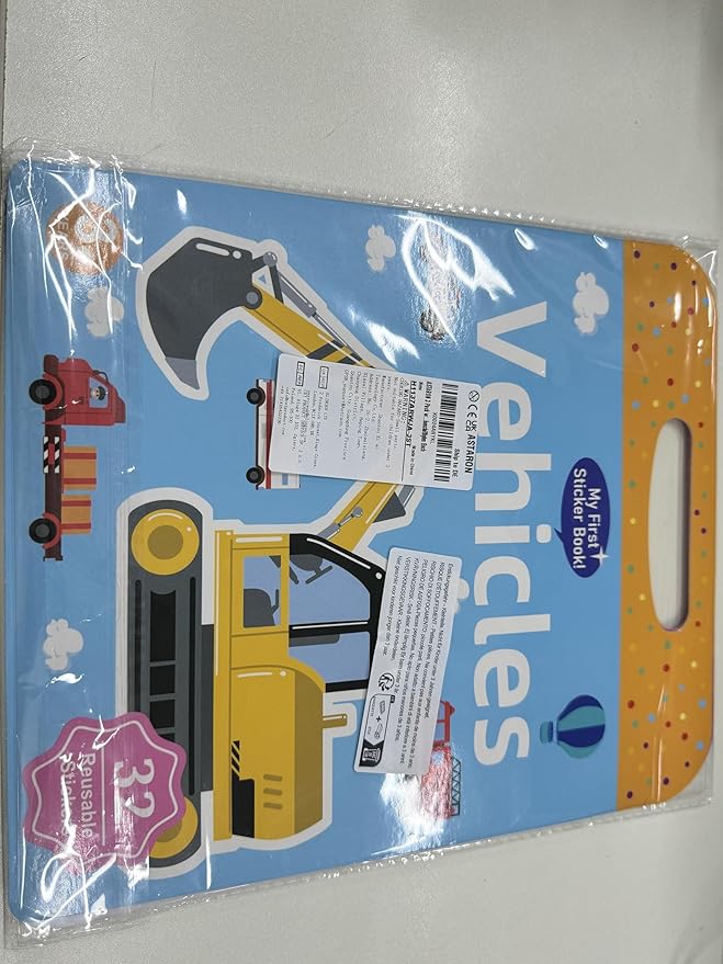 ASTARON 3 Pack Reusable 3D Puffy Sticker Book for Kids 3-6, Jelly Sticker Game Educational Sensory Learning Toy, Travel Toys and Busy Book(Dino Car Animal)