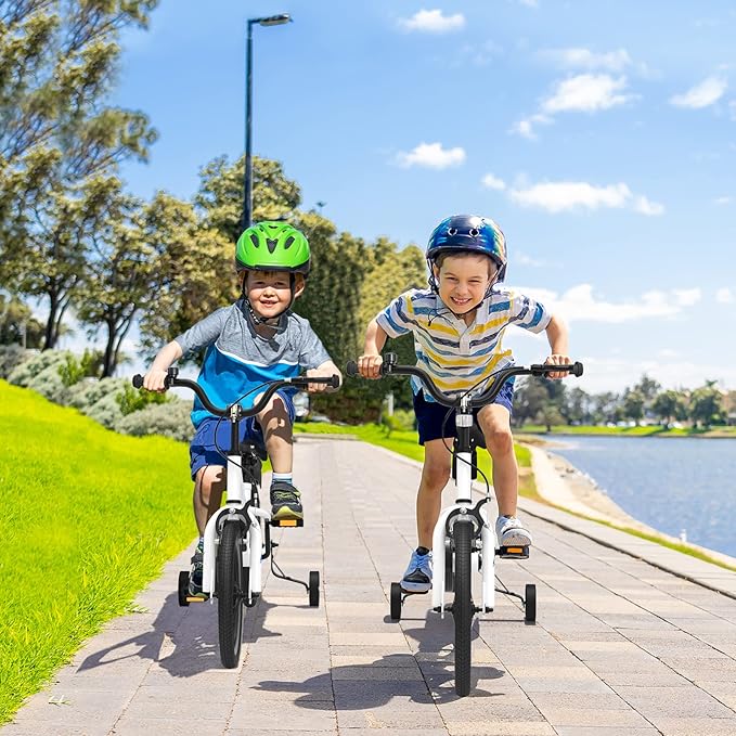 BABY JOY Kids Bike, 12 14 16 18 20 Inch Children Bikes for Boys Girls Teens 3-8 8+ Years w/Training Wheels or Kickstand, Handbrake, Coaster Brake & Removable Basket, Kids Bicycle of Multiple Colors