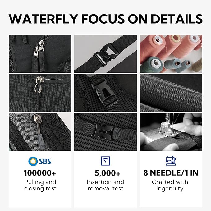 WATERFLY Crossbody Sling Bag Small Water Resistant Backpack Lightweight Shoulder Chest Daypack for Men Women Hiking Travel