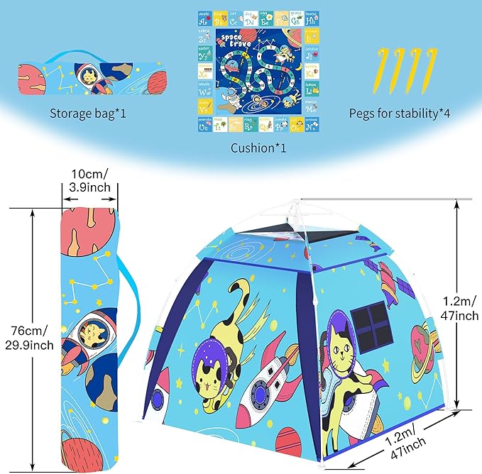 Outdoor Multi-Purpose Play House for Toddlers-Easy to Set up and Pop up Play Tent with Tunnel and Playhouse Kids Indoor Outdoor, Outdoor/Indoor Kid's Pop Up Play House, Gift for Toddlers(Cat)