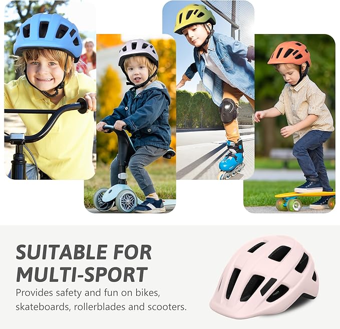 Toddler Kids Bike Helmet, Adjustable Infant Baby Bicycle Helmet for Age 1-3-5-8 Years Child Boys Girls, Multi-Sport Scooter Skateboard, 2 Sizes
