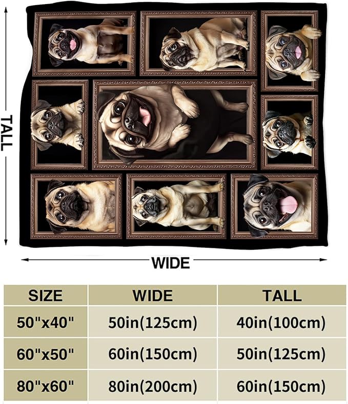 French Bulldog Blanket, Frenchie Throw Blanket, Dog Gifts Blankets Stuff Fleece Flannel Plush for Women Men Boys Girls Lovers Adults Soft Bedding Gift for Sofa Bed Office Home Decor 50"x40"