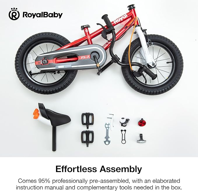 RoyalBaby Kids Bike EZ Balance to Pedal Dual Handbrake Toddlers Boys Girls Bicycle 12-20 Inch for Age 3-10 Years