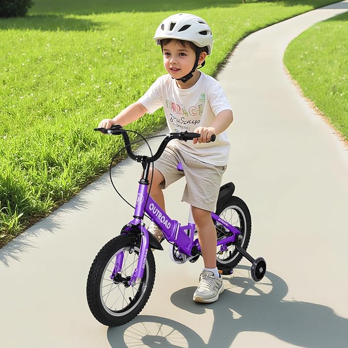 14/16/18 Inch Folding Kids Bike with Training Wheels, Gifts for Girl&Boy Age 3-10 Years, Toddler Bike with Dual Brakes for Beginners, Multi-Color