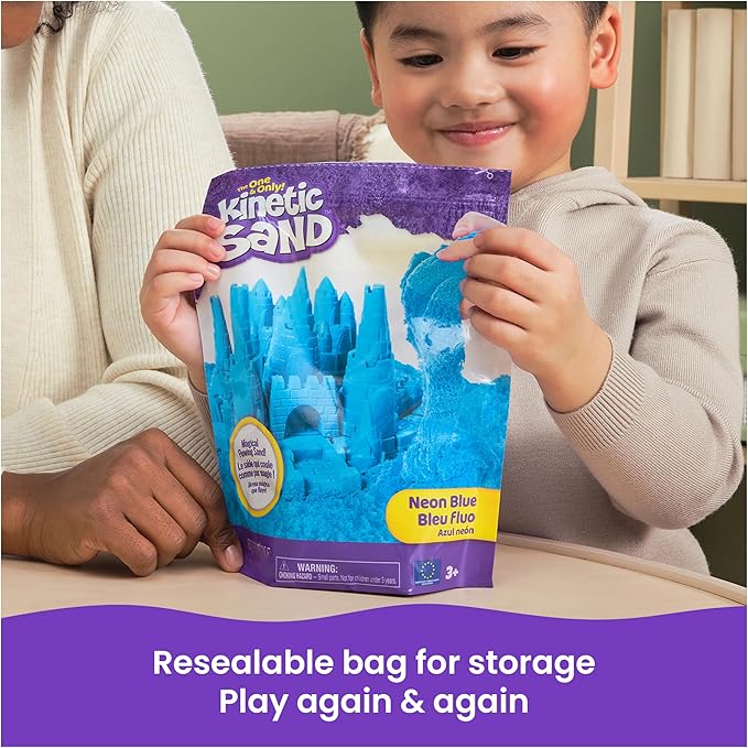 Kinetic Sand, 2.5lbs Blue Play Sand, Amazon Exclusive, Resealable Bag (Packaging May Vary), Sensory Toys, Holiday Gifts & Stocking Stuffers for Kids Ages 3 and up