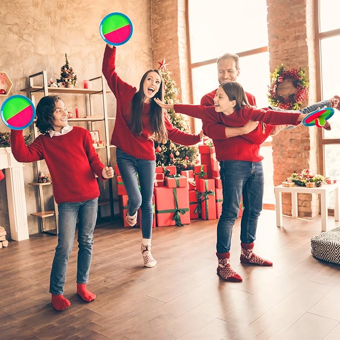 PlayZap Toss and Catch Ball Set Ultra Sturdy ABS- Family Games Christmas Stocking Stuffers Gift for Toddlers Kids Teens Boys Girls 3-5 5-8 8-13+ Yrs - Baseball Toys for Beach Pool Yard Outdoor 6 Pack