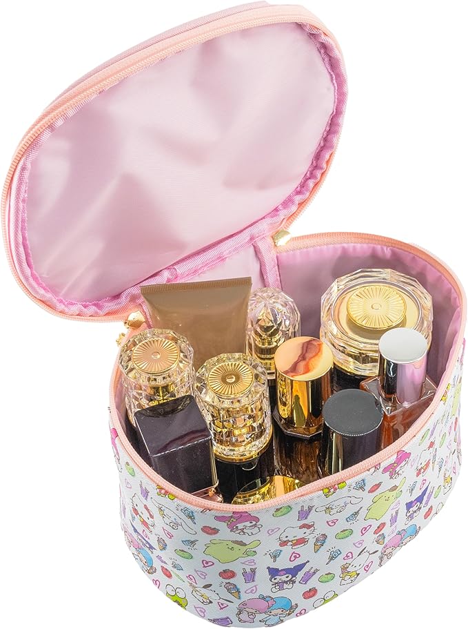 Sanrio Hello Kitty Makeup Bag – Makeup Organizer, Travel Toiletry Bag for Women & Girls | Cute Cosmetic Bag, Train Case for Kids, Travel Bag, Toiletry Bag for Women, Make up Storage | Ages 3+