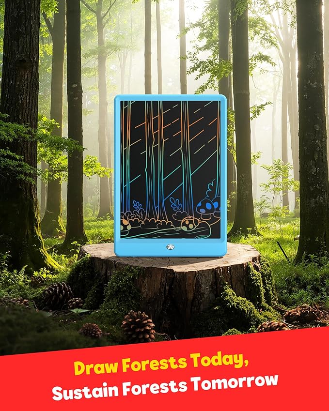 TEKFUN LCD Writing Tablet Doodle Board, 10inch Colorful Drawing Tablet Writing Pad, Kids Travel Essentials, Toddler Toys for 3 4 5 6 7 8 Year Old Girls Boys (Blue)