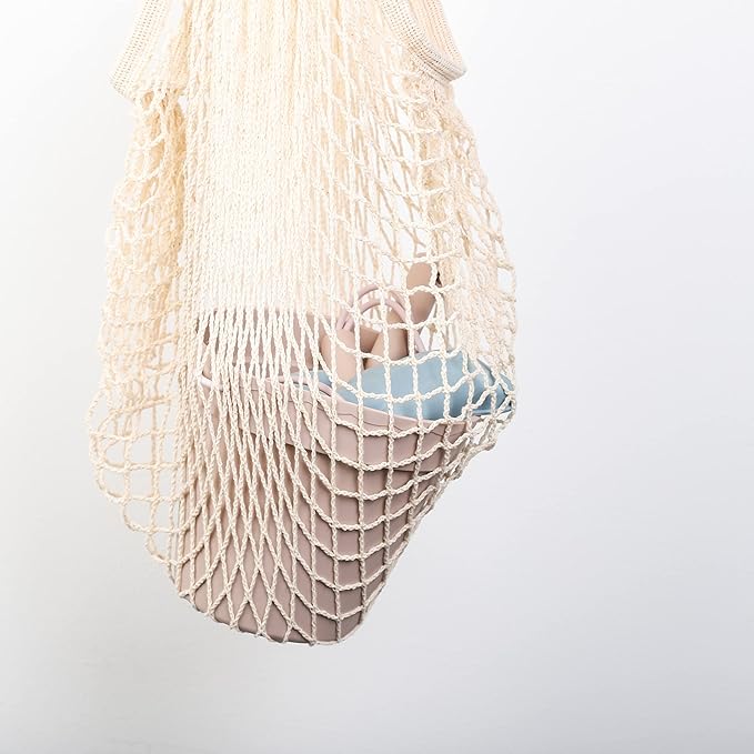 BLUE GINKGO Modern Baby Toys | Travel Friendly Beach Set | Silicone Bucket, Shovel, 4 Sand Molds, Bag | Sand Toys for Toddlers, Kids - 7pc (Pale Pink)