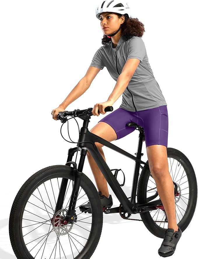 Women's 4D Padded Bike Shorts 5"/7" Riding Underwear Cycling Bicycle Road Biking Cycle Shorts for Women Zipper Pockets