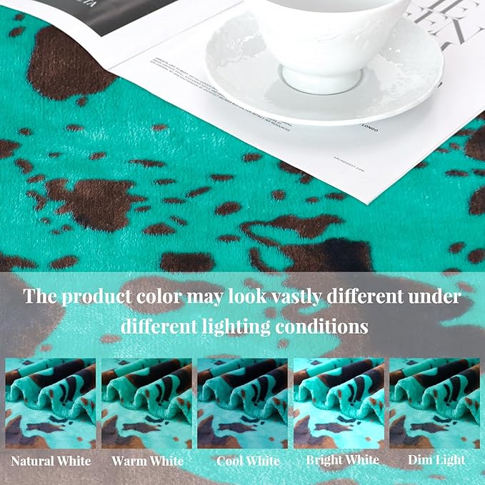 Fleece Blanket Throw for Bed - Teal Couch Throw Blanket Soft Cozy Bedding for House Bedroom Living Room Decor, Turquoise Teal Gifts for Women 50"x60", Lightweight, All Seasons