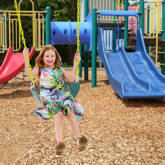 RedSwing Kids Belt Swing 3 PCS, EVA Swings Seat with Heavy Duty Metal Chains, Playground Swing Set Accessories, Safe and Durable, for Outdoor Backyard and Playground Play