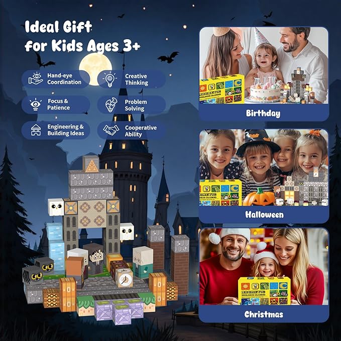 Magnetic Blocks-120PCS Magnets Cubes, Cherry Blossom Magnetic Building Blocks Toddler Toys for Age 3-4 5-7 6-8,STEM Sensory Toys Birthday Gifts for 3+ Years Old Boys & Girls