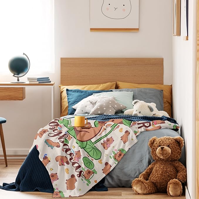 Christmas Capybara Gifts, Capybara Blanket 50"x40", Capybara Gifts for Girls, Birthday Gift for Capybara Lover, Just A Girl Who Loves Capybaras