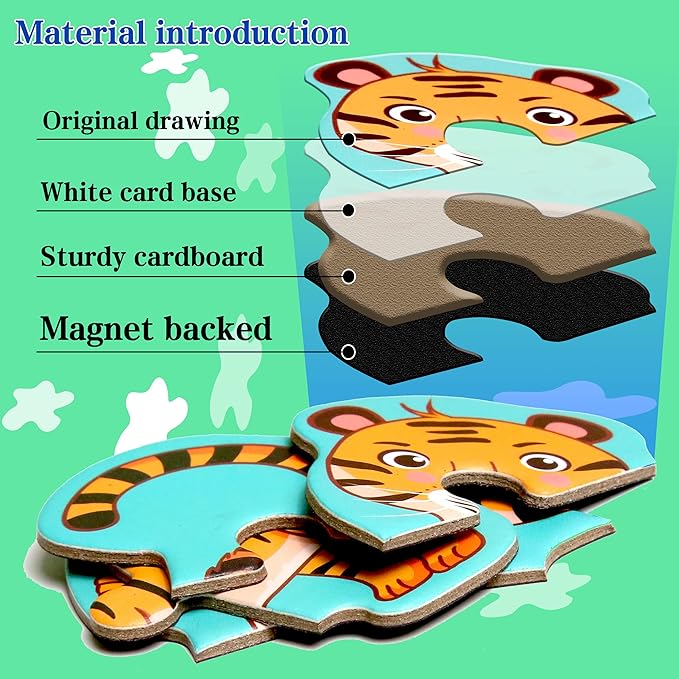 Magnetic Puzzles for Kids Ages 1-3, Travel Toddler Puzzles Ages 2-4 Year, Animal Activities Toy for Boys & Girls 3-5 yo - Learning Magnet Gift for Road Trip