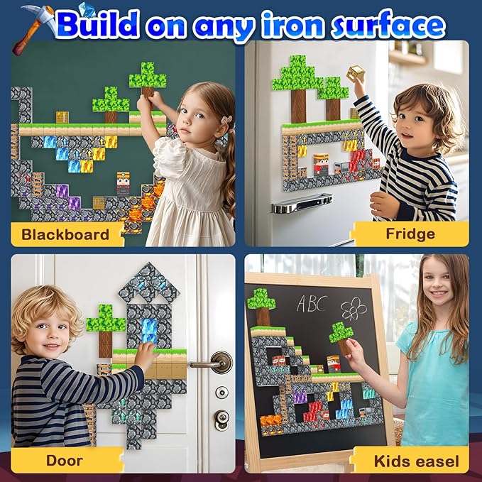 Magnetic Blocks 100PCS 1 inch Magnetic Building Cubes Kids Magnet Toys Crystal Mine Cave Inspired Playset Magworld Add-on Building Craft Sensory Toys Game Gifts for Ages 3-5 4-6 5-7 8-12