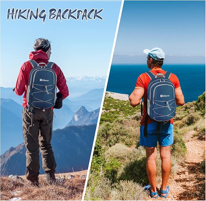 ZOMAKE Lightweight Packable Backpack 28L, Foldable Backpacks Water Resistant Collapsible Day Bag Light Daypack for Hiking