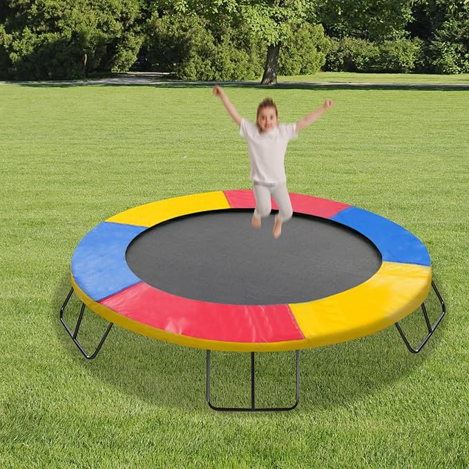 Eapmic Trampoline Pad Replacement, Trampoline Safety Pad, Spring Cover for 8ft 10ft 12ft 14ft 15ft 16ft Round Trampoline with Waterproof Foam Padding, Universal Trampoline Accessories