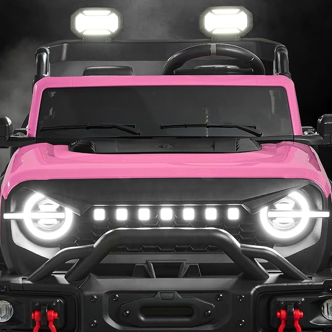 Best Choice Products Kids 24V 2-Seater Electric Ride On Car Truck w/ 132lb Weight Capacity, Parent Control, Bluetooth, LED Lights - Pink