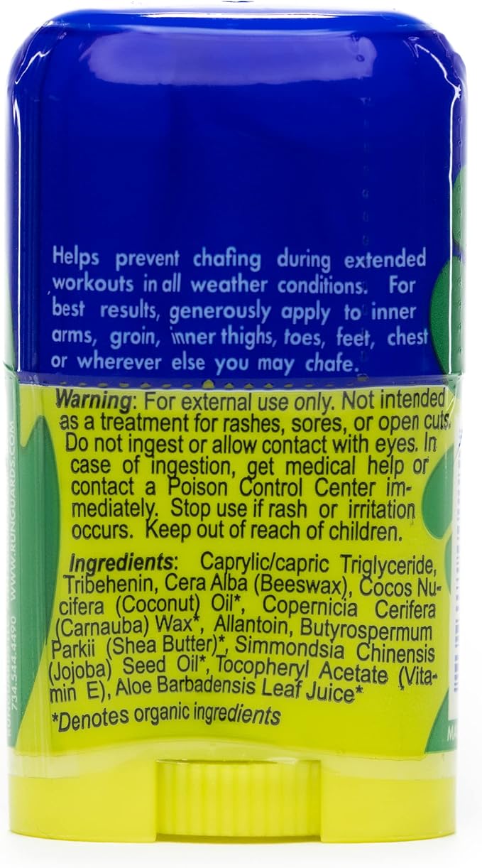 Anti-Chafing Stick - Made with 100% Plant-Based Ingredients Plus Beeswax. Works for All Distance Runners from 5K Walks/Runs to 100 Mile Ultra Marathons (0.6oz - Pack of 4)