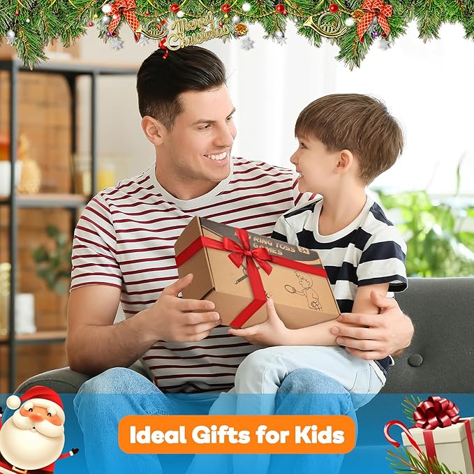 Outdoor Games for Kids 3-12: FunforFun! LED Ring Toss Game with 18 Rings Boys Girls Toys Age 5 6 7 8 9 Yard Games for Family Outside Toys for 10 11 12 13 14 Years Old Boys Gifts for Kid Age 8-12