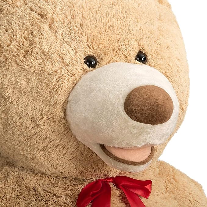 HollyHOME 5ft Giant Teddy Bear Stuffed Animal Huge Teddy Bear Plush with Big Footprints Valentines Gift 5 Feet Light Brown