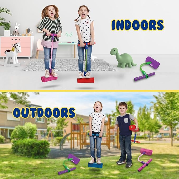 New Bounce Pogo Stick for Toddlers - Foam Jumper for Age 3,4,5,6,7,8 - Outdoor Jumping Toys - Birthday Gift for Toddler Girls and Boys