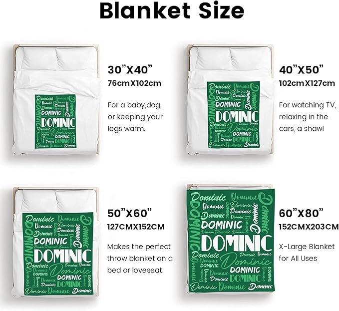Dr.TOUGH Personalized Name Blanket Personalized Blanket for Adult Kids Flannel Customized Personalized Blankets and Throws