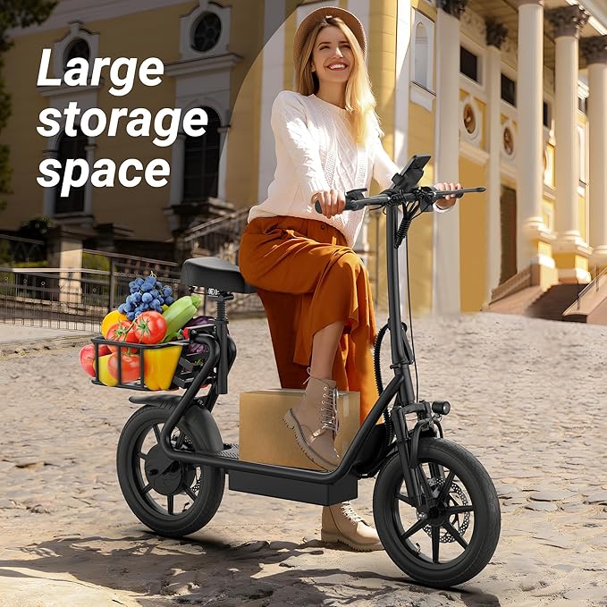 NAVIC Electric Scooter with Dual Suspension/Braking, 350W/500W Motor, 19/22 Mph, Max 22/27/49Mi Range, Foldable E Scooter for Adults with App