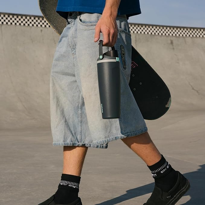 Owala FreeSip Sway Insulated Stainless Steel Water Bottle with Two-Way Spout, Built-In Straw and Bucket Handle, Made for Travel, School, and Sports, 30oz, BPA Free, Leak Proof, Foggy Tide