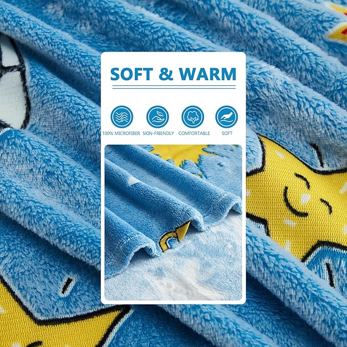 Glow in The Dark Soccer Blanket,Football Gifts Toys for Boys Kids, Birthday Presents Decor for Kids Age 3-14 Year Old Son Teen Child Toddler Luminous Christmas Bedroom Throw Blanket 50"x60"