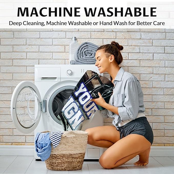 Photo Blankets for Kids Boys Teens Adults, Custom 80x60 Inches Plush Lightweight Warm Flannel Throws Personalized Gifts with Name for Bed Living Room Home