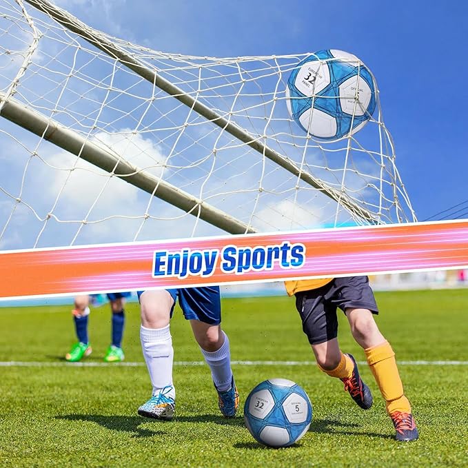 Jenaai 5 Set of Sport Balls, Assorted Official Size Athletic Balls Include Basketball Football Soccer Volleyball Playground Ball with Bags and Pumps, Sports Balls Pack for Kids Toys Gift