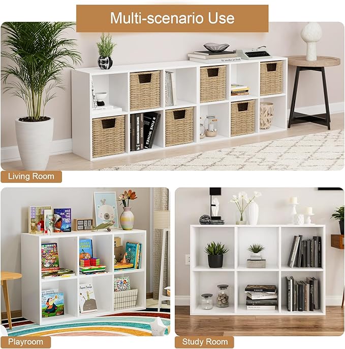Kid's Bookshelf | 6-Cube Organizer | Kids' Room Book Shelf | Kids Toy Shelf- Anti-Tipping Design. Suitable for Kid's Rooms, bedrooms, Studies.(for Books, Toys, etc. Easy to Assemble)