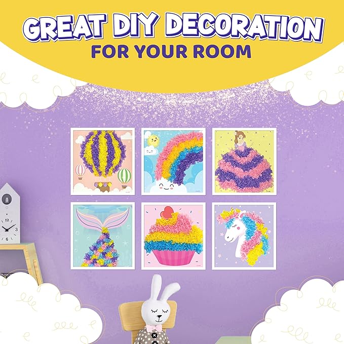 jackinthebox Poke Poke Art – Magical Theme, Mess-Free Fabric Art and Craft, Flower Pressing Kits, Gift for Kids, Girl Gifts, DIY Activity Boy Gift, Toys for Girls and Boys Ages 4 5 6 7 8