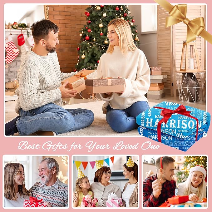 Ship Next Day, Personalized Baby Blanket with Name - Printed in USA, Custom Name Blanket for Boys Girls Kids, Customized Flannel Blankets Gifts for Teen Shower Toddlers Christmas Brithday